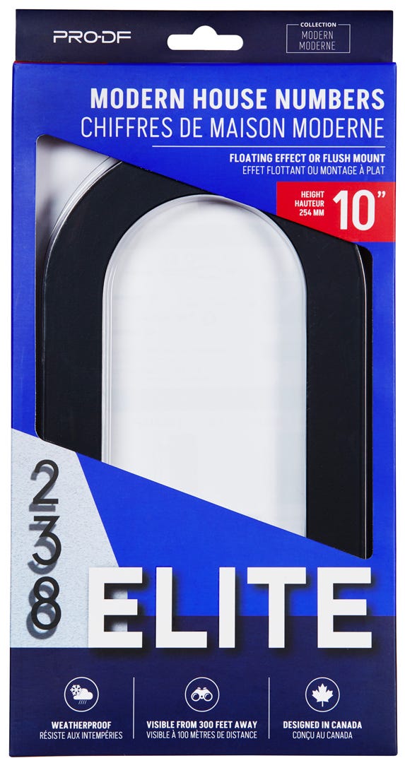 ELITE House Number #0, 10 in, Black