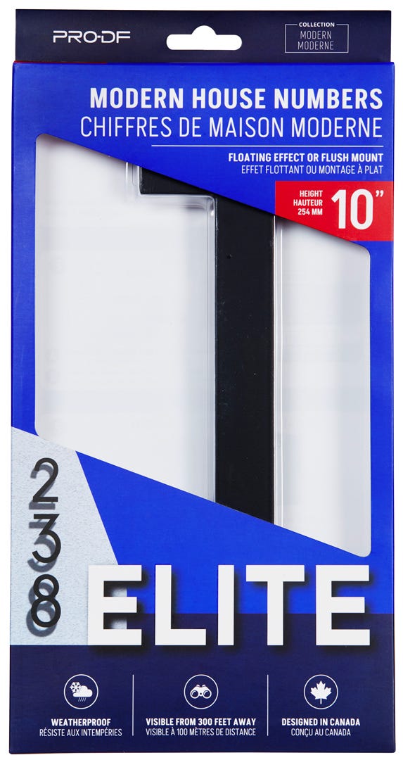 ELITE House Number #1, 10 in, Black