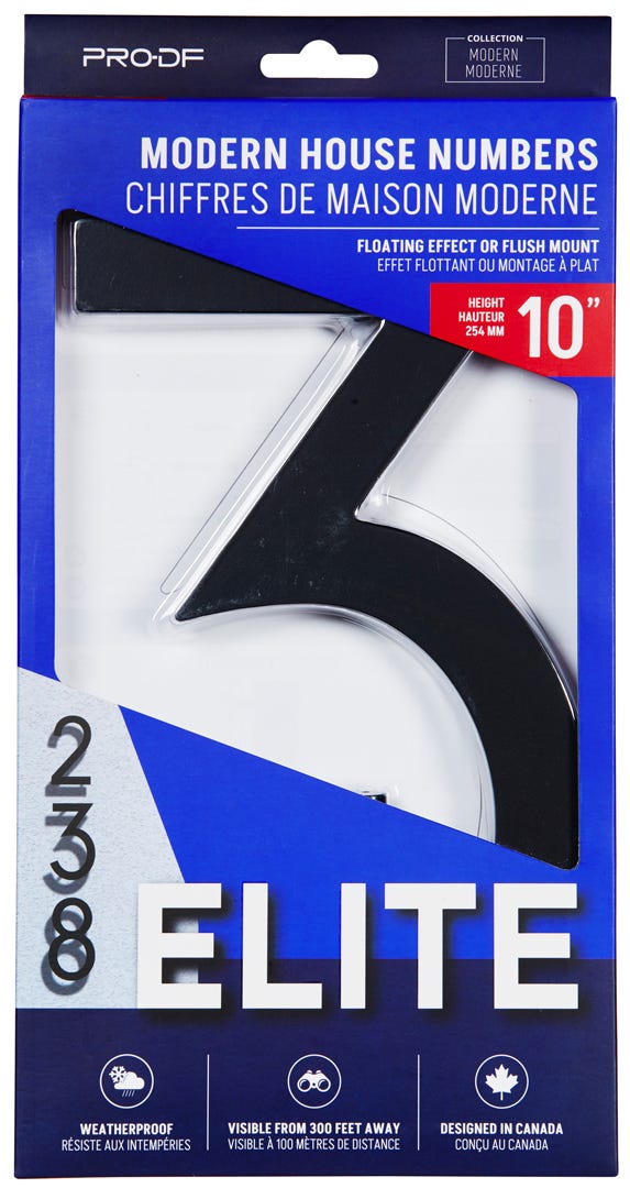 ELITE House Number #3, 10 in, Black
