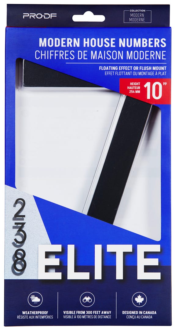 ELITE House Number #7, 10 in, Black
