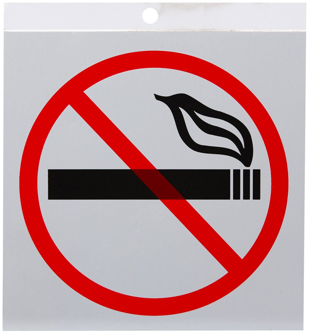 No Smoking Sign, 5.5 in