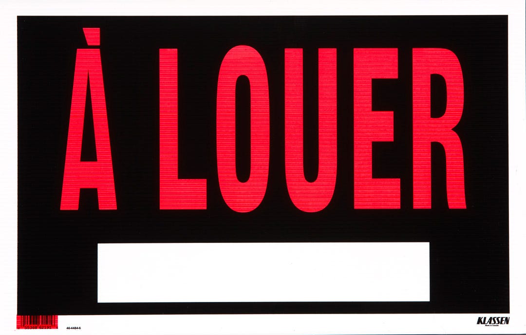 Mini Jumbo For Rent Sign, 12 in x 19 in