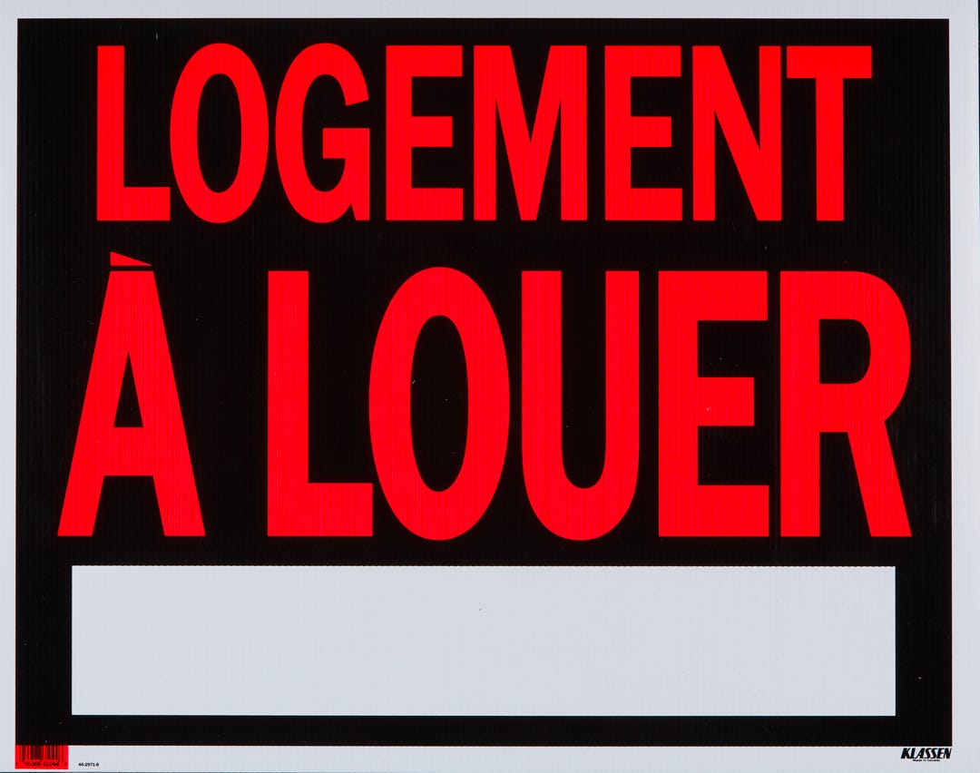 Jumbo Apartment for Rent Sign, 19 in x 24 in