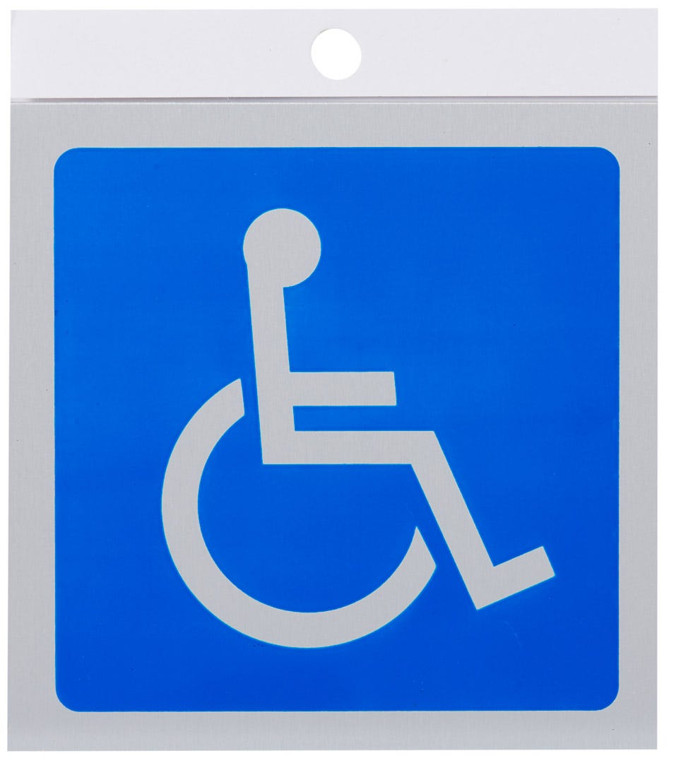 Aluminum Label Handicapped, 3.5 in