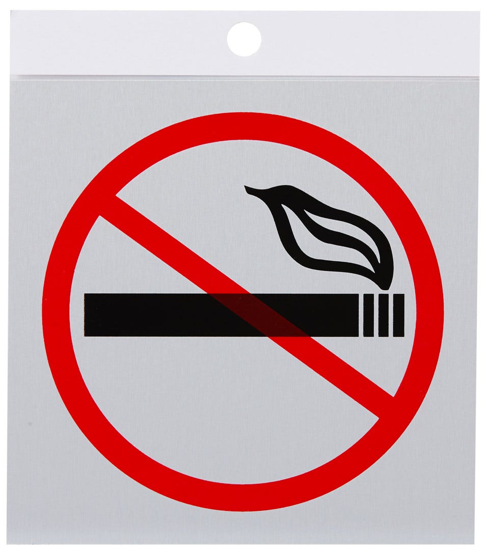 Aluminum Label No Smoking, 3.5 in