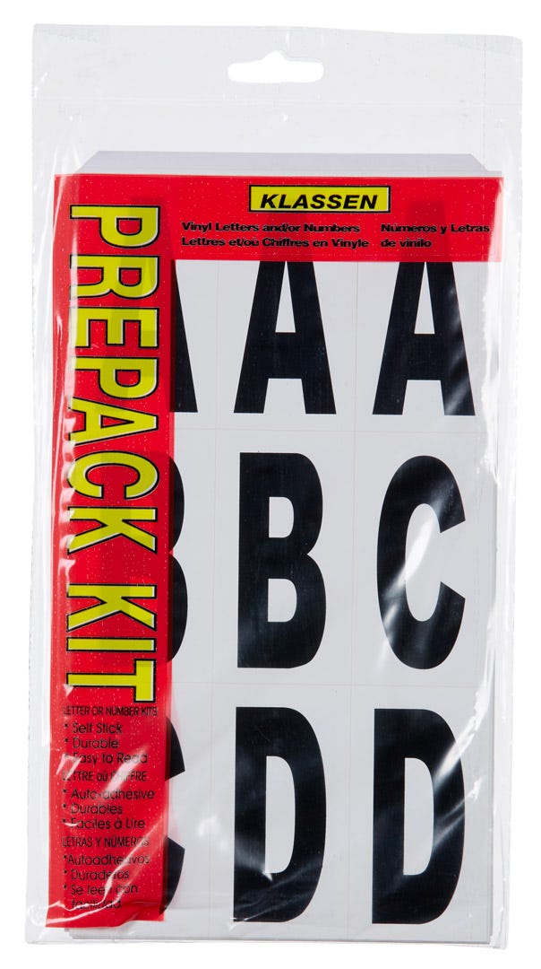 Black/White Letter Set, 3 in