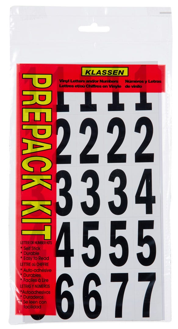 Black/White Number Set, 3 in