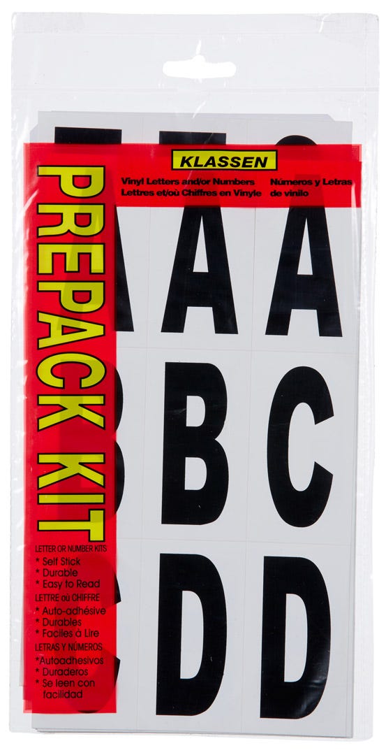 Black and White Letter Set, 2 in
