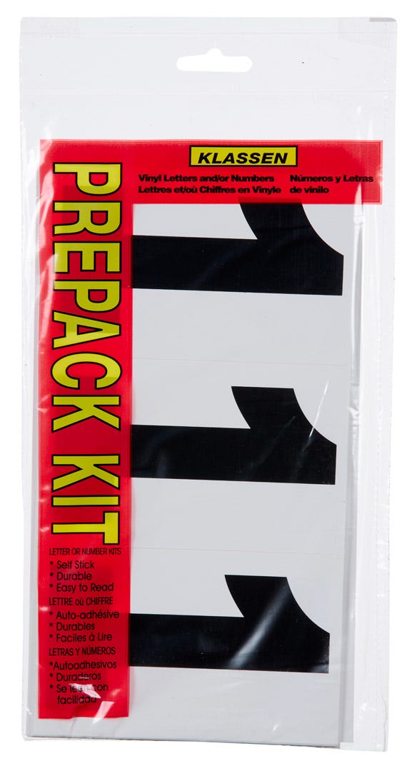 Black and White Number Set, 5-1/4 in