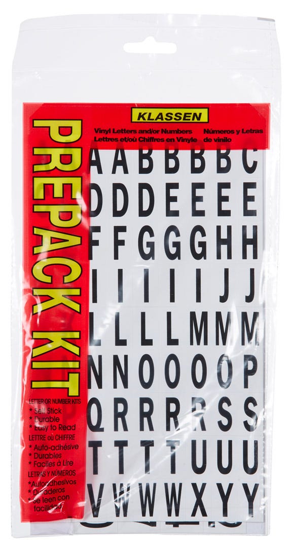 Black and White Letters and Numbers Set, 1 in