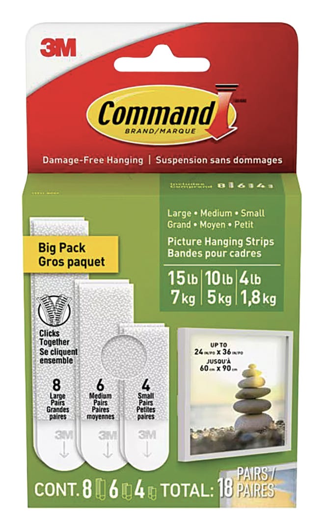 COMMAND Picture Hanging Strips, 18/pack