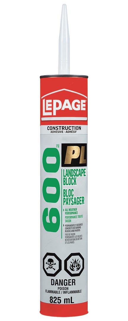 PL600, Landscape Block Construction Adhesive, 825ml