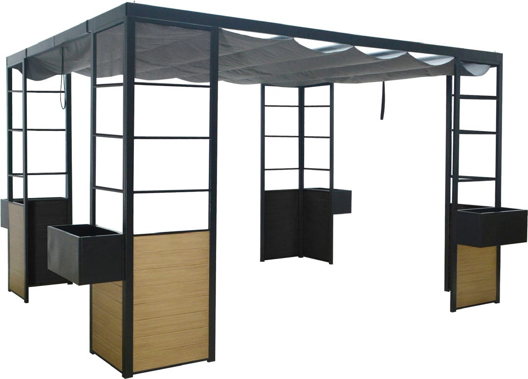 SORENTO Pergola with Flower Pots, 10 ft. x 12 ft.