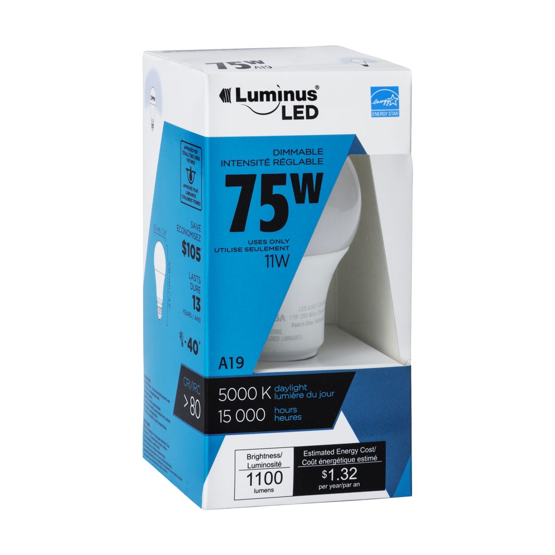 Light Bulb LED, 11w, Omni, A19, 5000k Dim, 1/Pack