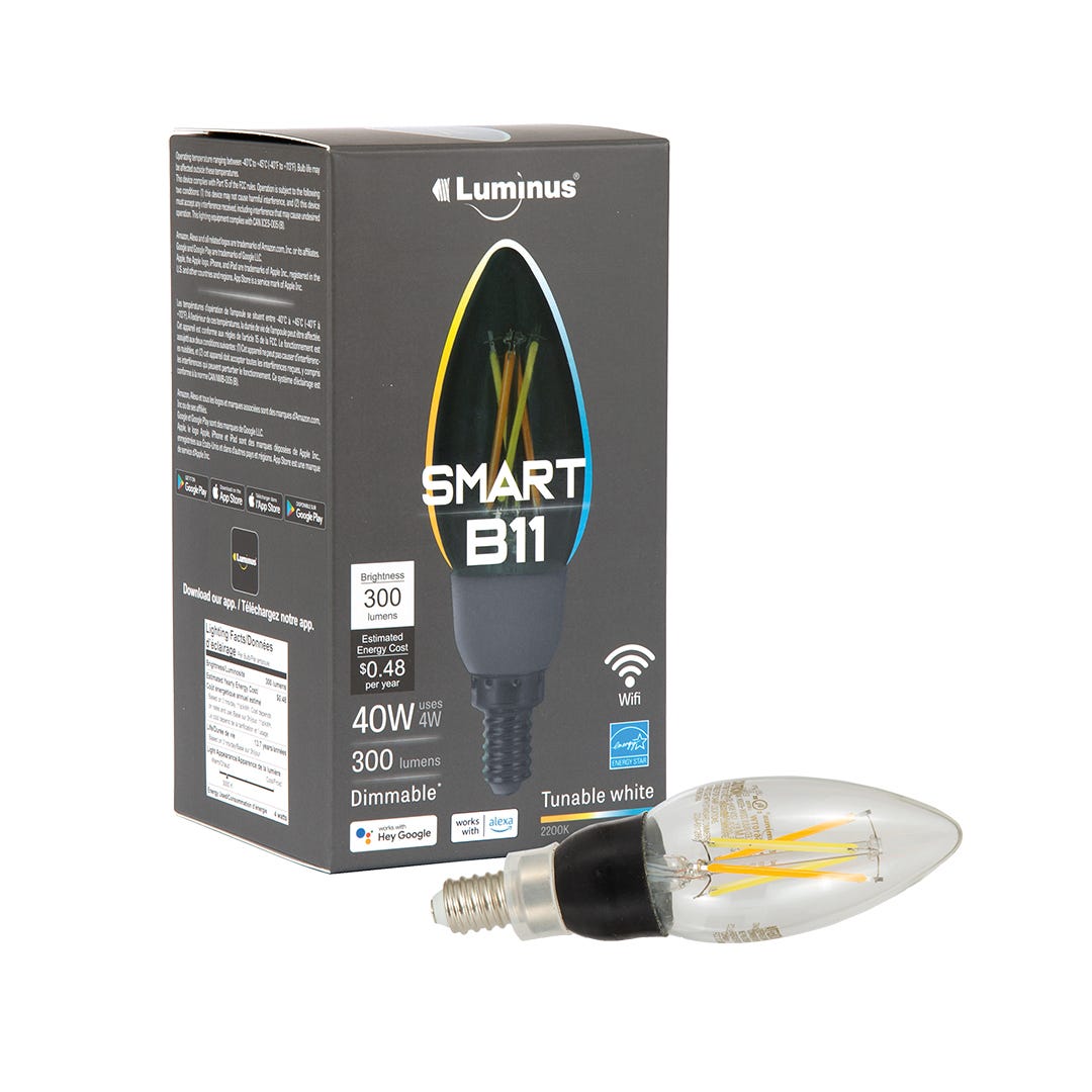 Light Bulb LED, Smart, B11, 1/Pack