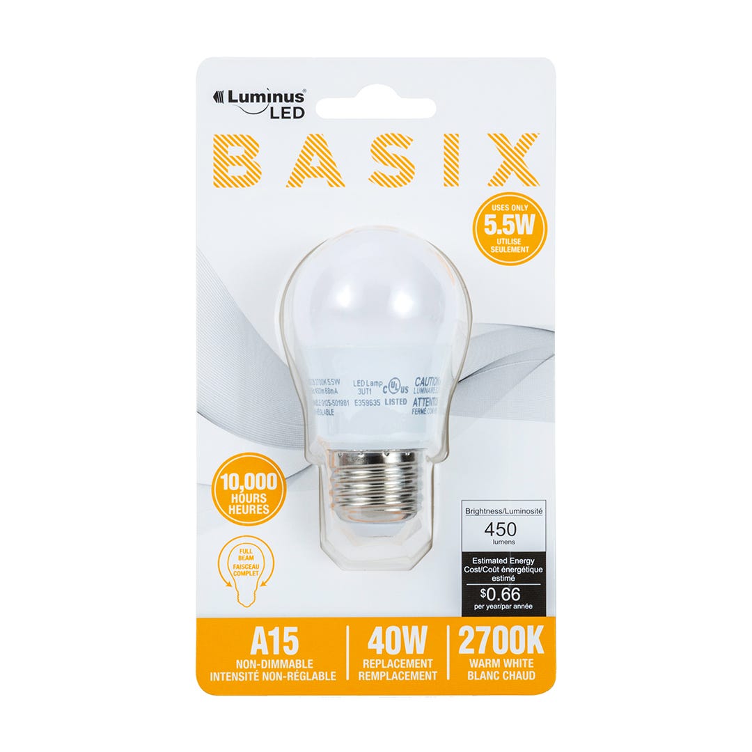 Light Bulb LED, A15, 2700k, 1/Pack