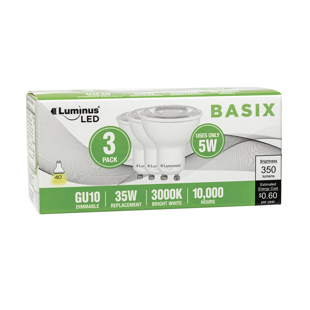 Light Bulb LED, Gu10, 3000k, 3/Pack