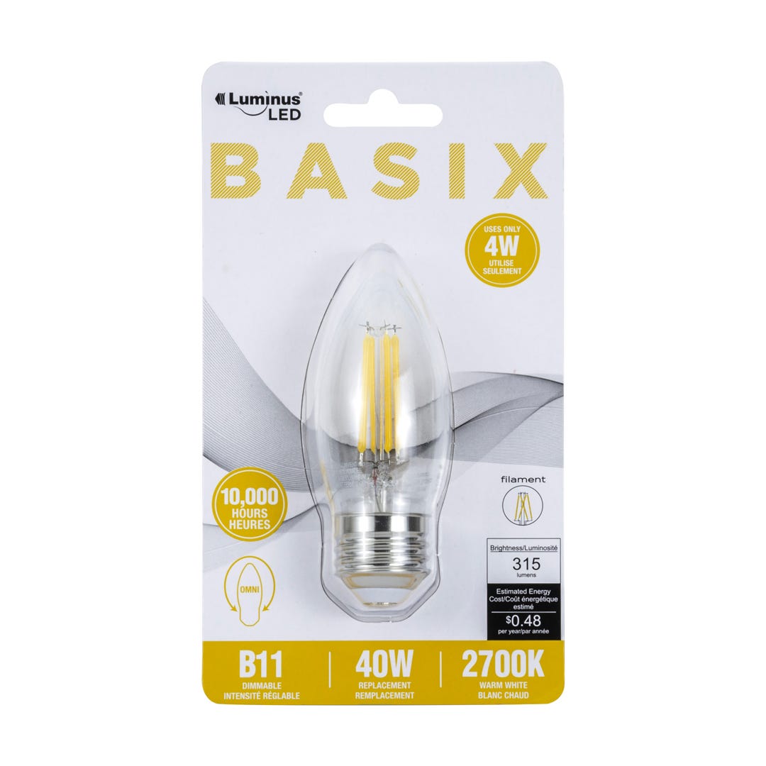 Light Bulb LED, 4.5w, B10/B11, E26, 2700k, 1/Pack
