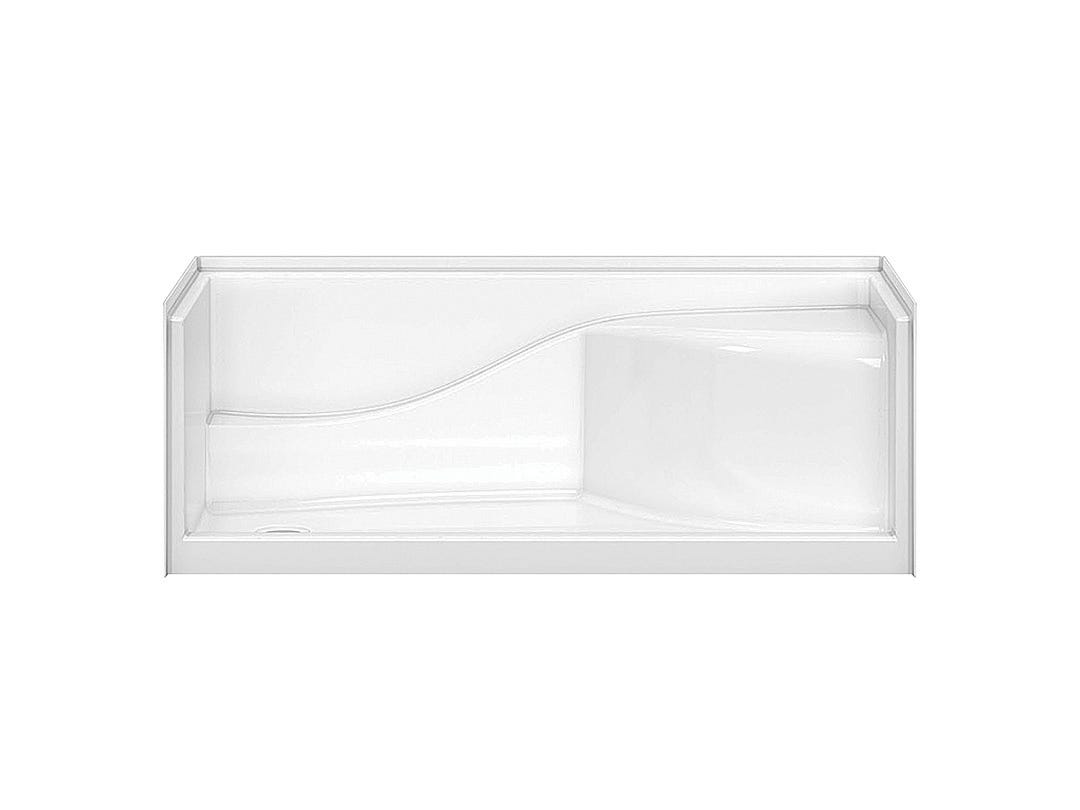 Acrylic Alcove Shower Base with Left-Hand Drain