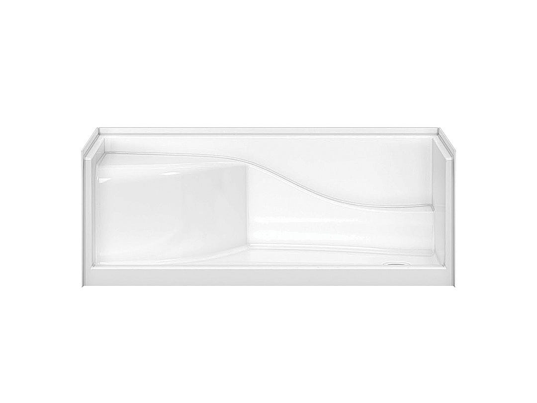 Acrylic Alcove Shower Base with Right-Hand Drain