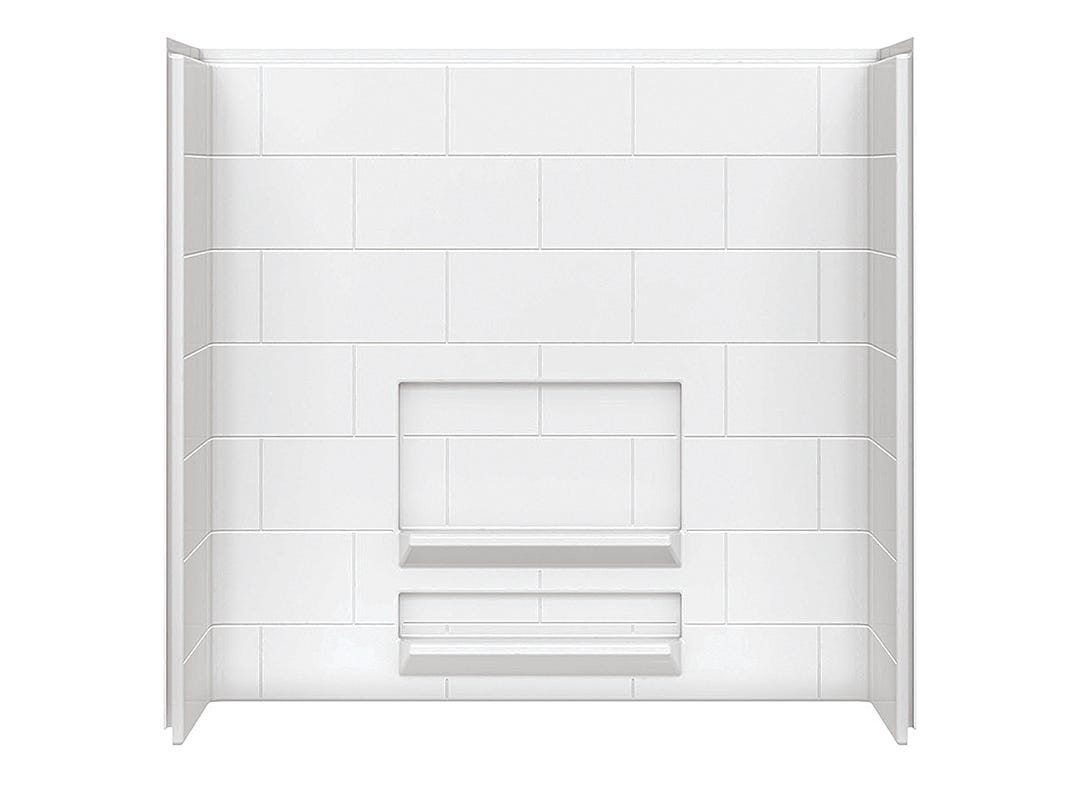 Metro Tile Wall Set with Acrylic Shelves