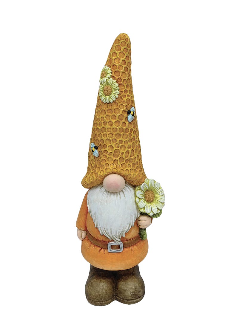 Gnome with Beehive Hat, 25 in.