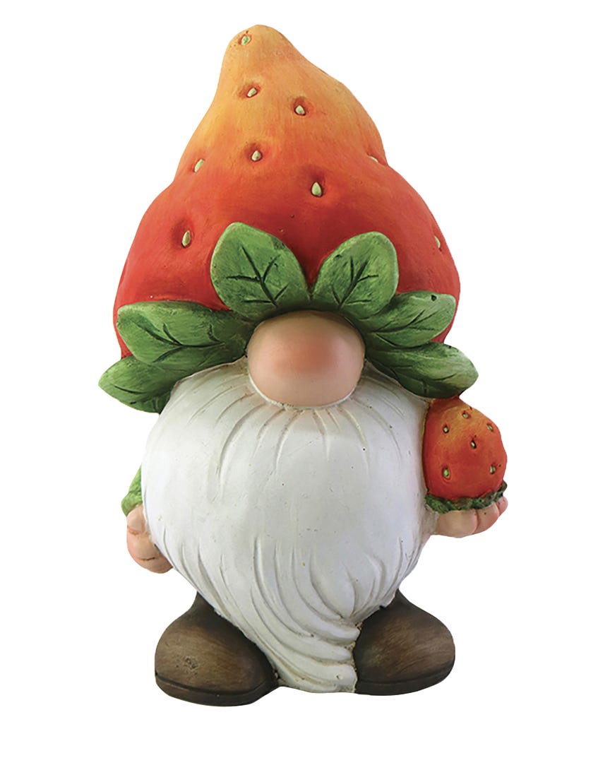 Gnome with strawberry, 14 in.