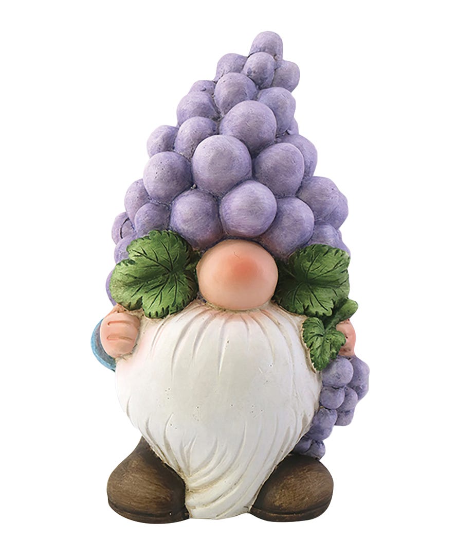 Gnome with grapes, 12 in.
