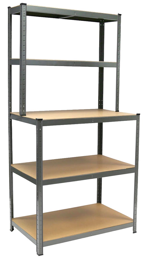 MAIZONE Metal Workbench, 2-tier, wide, 39-1/2 in.