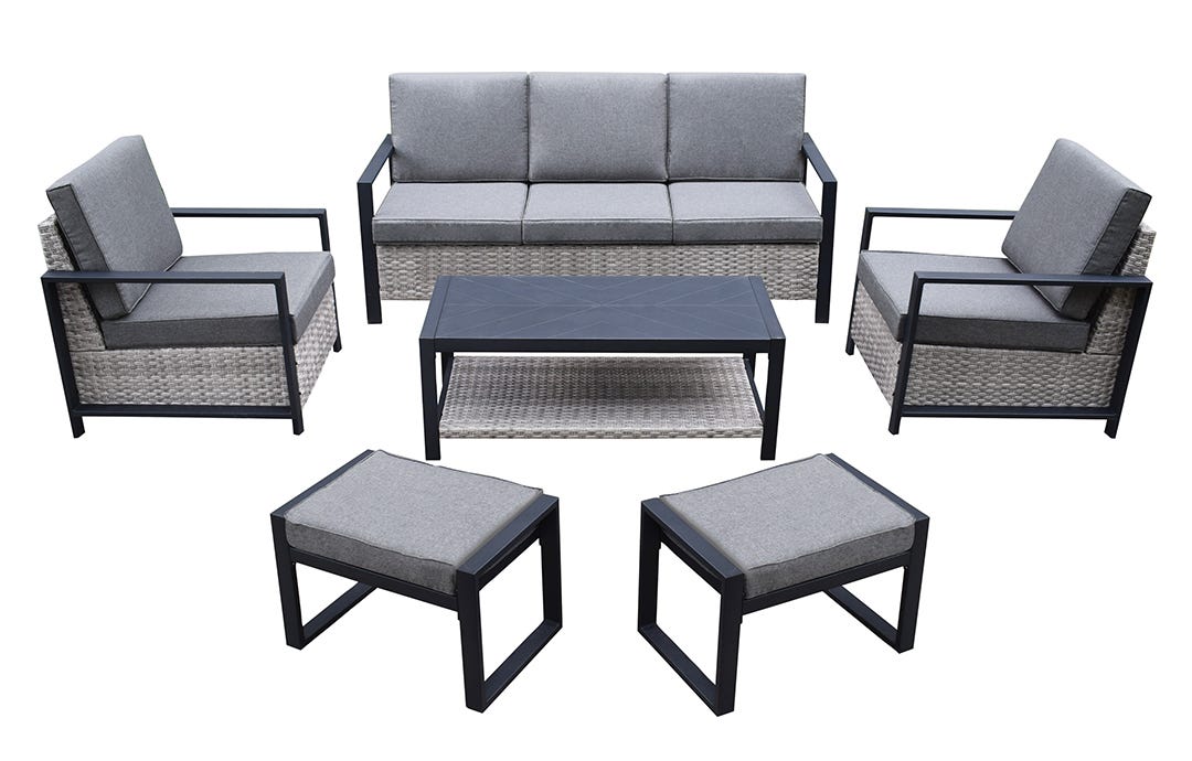 BILBAO Conversation Set, 6 Pieces, Gray