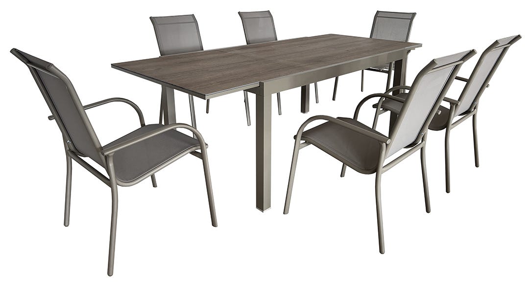 SANTANDER Dining Set, 7 pieces, Gray
