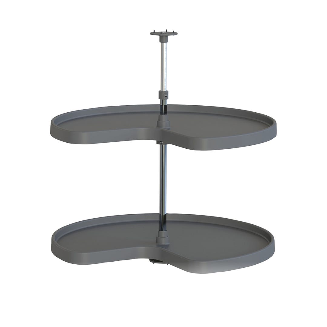 3/4 Rotating Tray for Corner Cabinet, 2 Levels, 28 in., Graphite