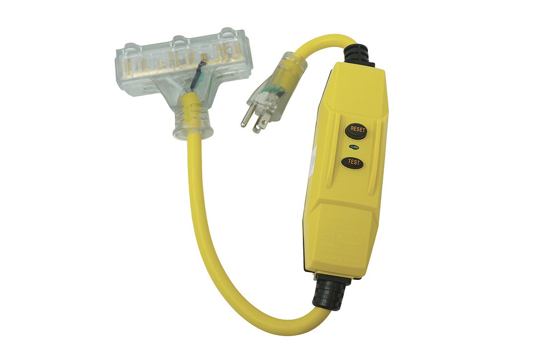 Outdoor Circuit Breaker, 3 Outlets, Yellow