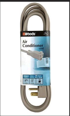 Indoor Electrical Extension, 14/3, 6 ft., Gray
