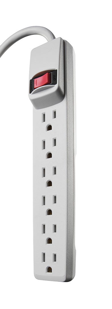 Power Strip, 6 outlets, 2 ft.