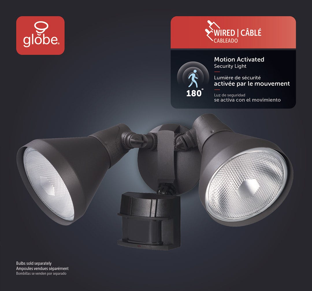 Wired PAR Security Light with Motion Sensor, Bronze