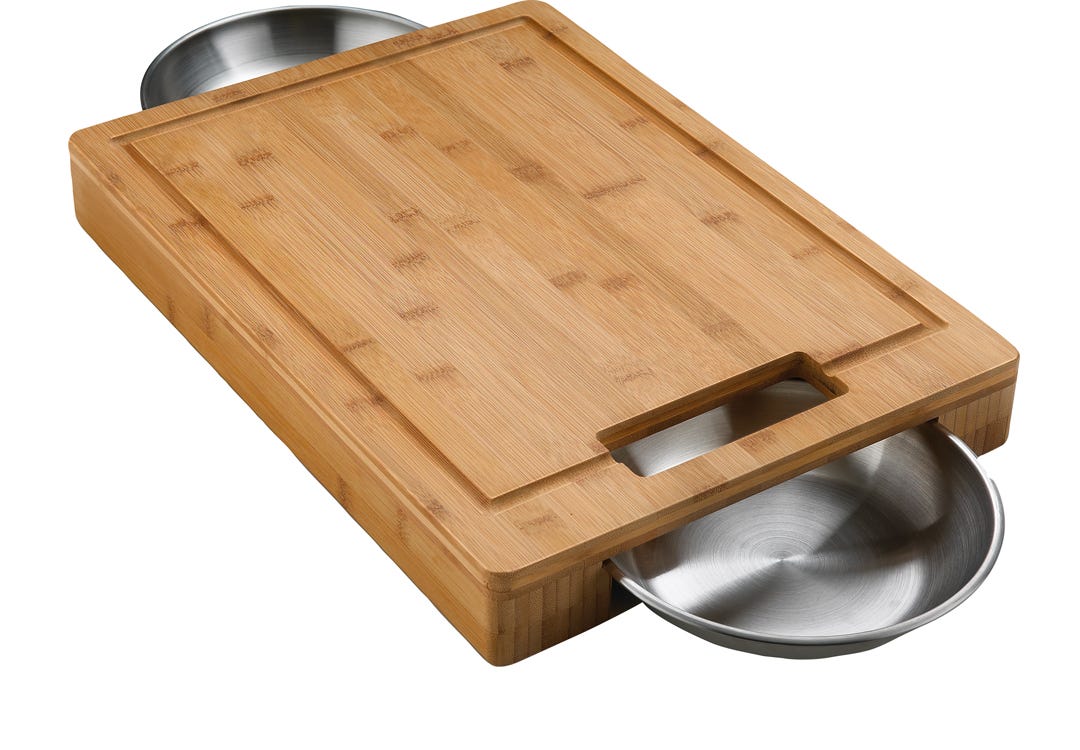 PRO Cutting Board with Stainless Steel Bowls