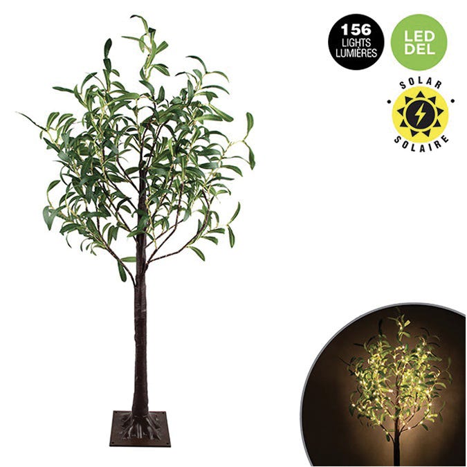 Solar Olive Tree With 156 Micro-LED Lights