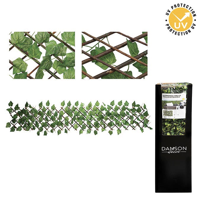 UV-Treated Expandable Trellis with Ivy Leaves