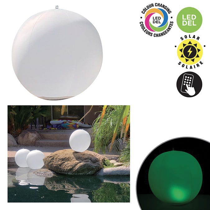Inflatable Solar-Powered Ball with RGB Lights