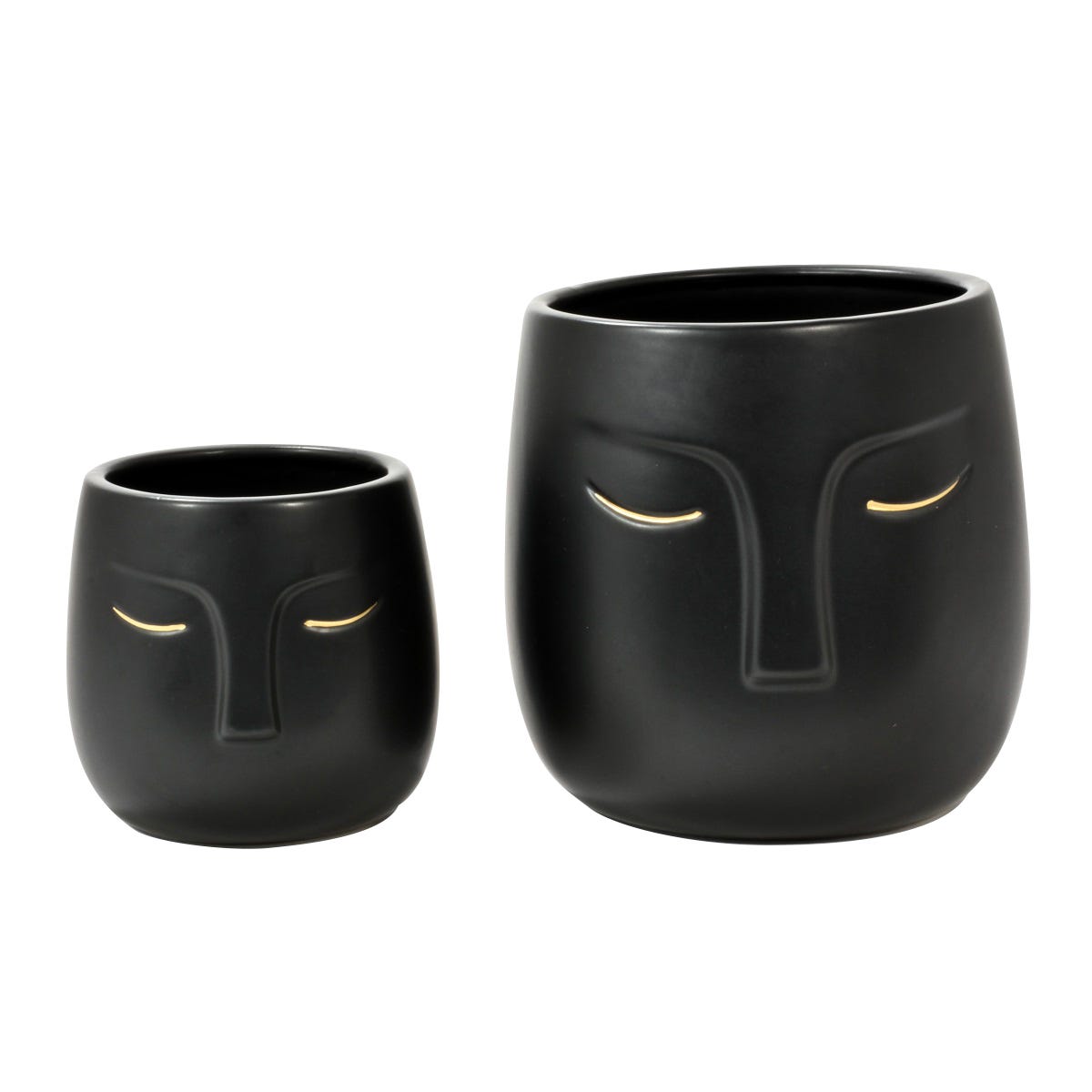 MIRA Set of 2 Pots, 11 cm and 15.5 cm, Black