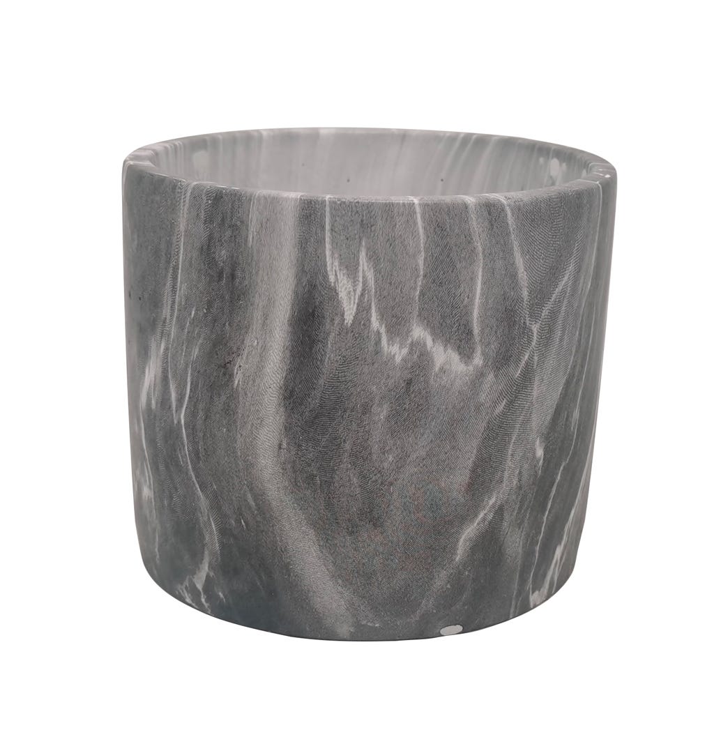 CYLINE Cement Pot, 16.5 Cm, Marbled Effect