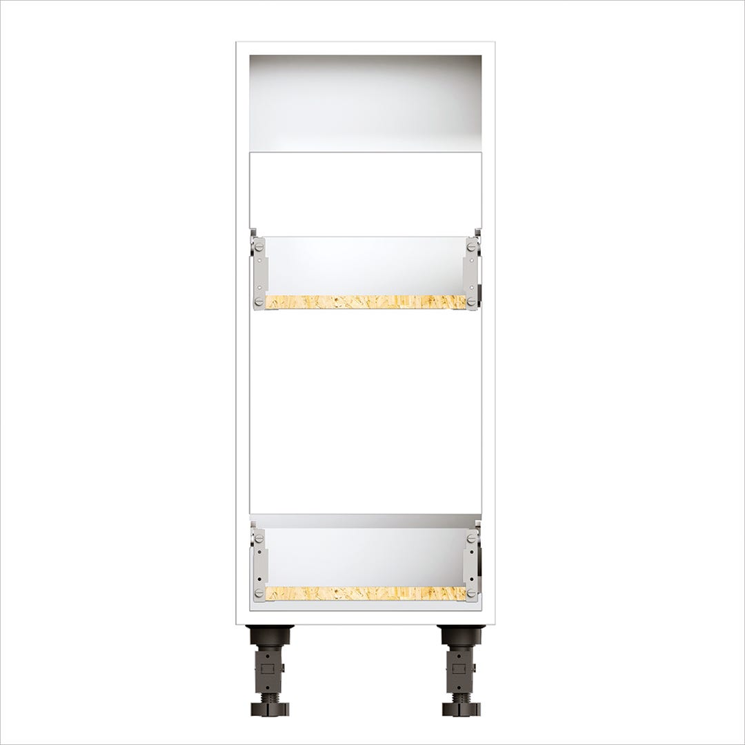Modular Vanity Cabinet for 2 Drawers, 12 in., White