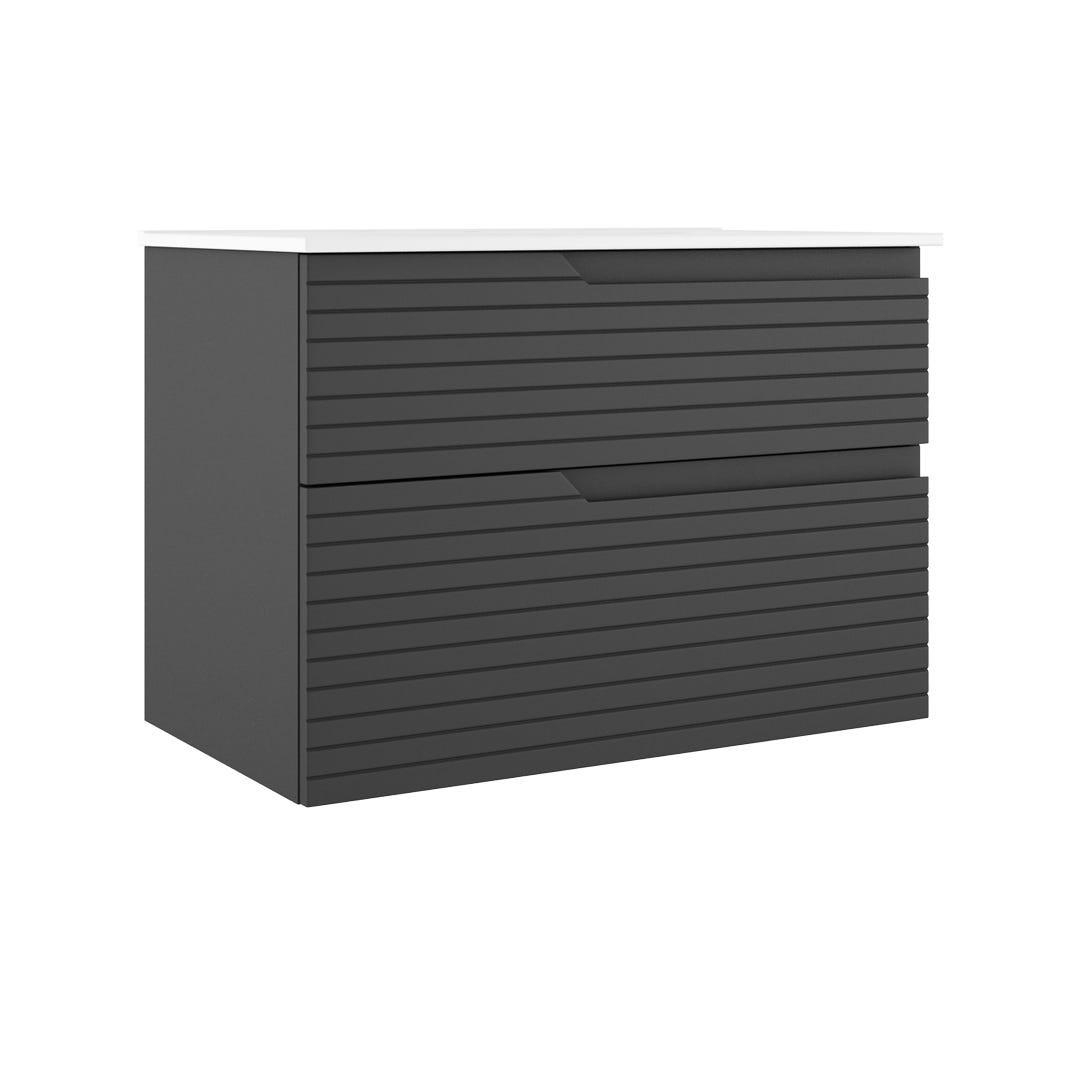 IRIS Wall-mount vanity, 30 in., ceniza