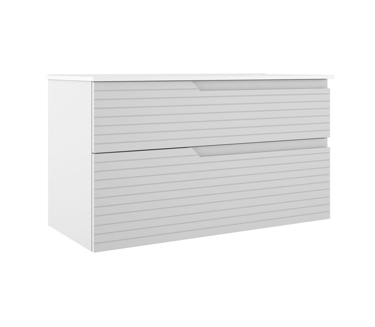 IRIS Wall-Mount Vanity, 40 in., blanco