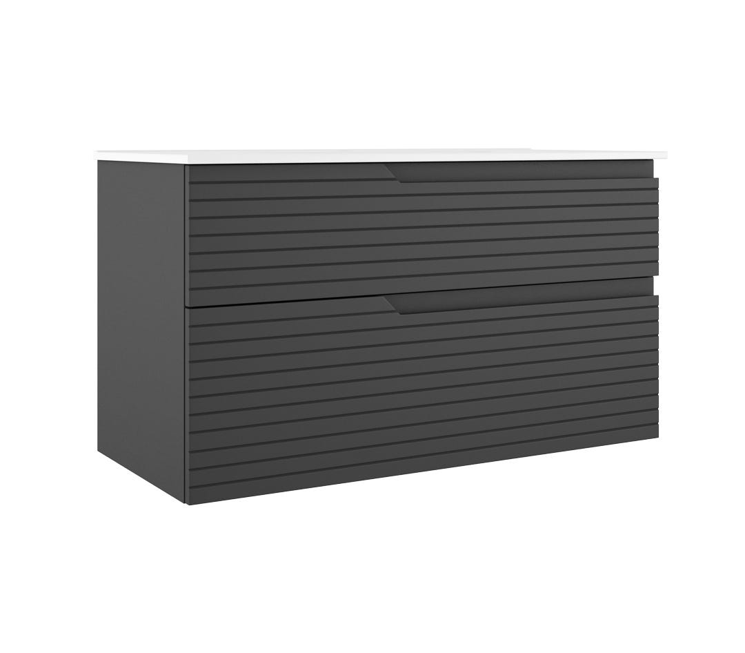 IRIS Wall-Mount Vanity, 40 in., ceniza