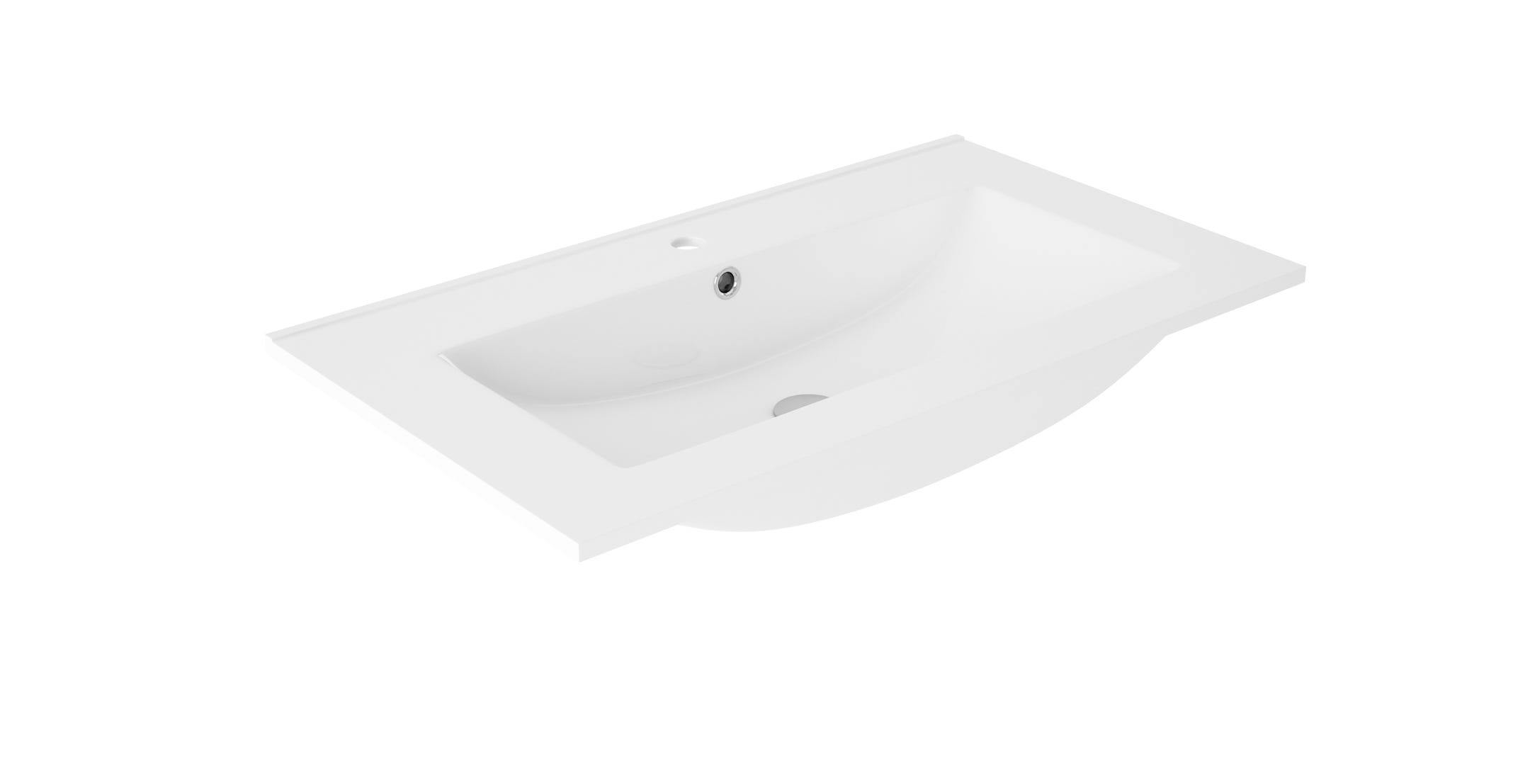 FLAT Rectangular Sink, 30 in., white
