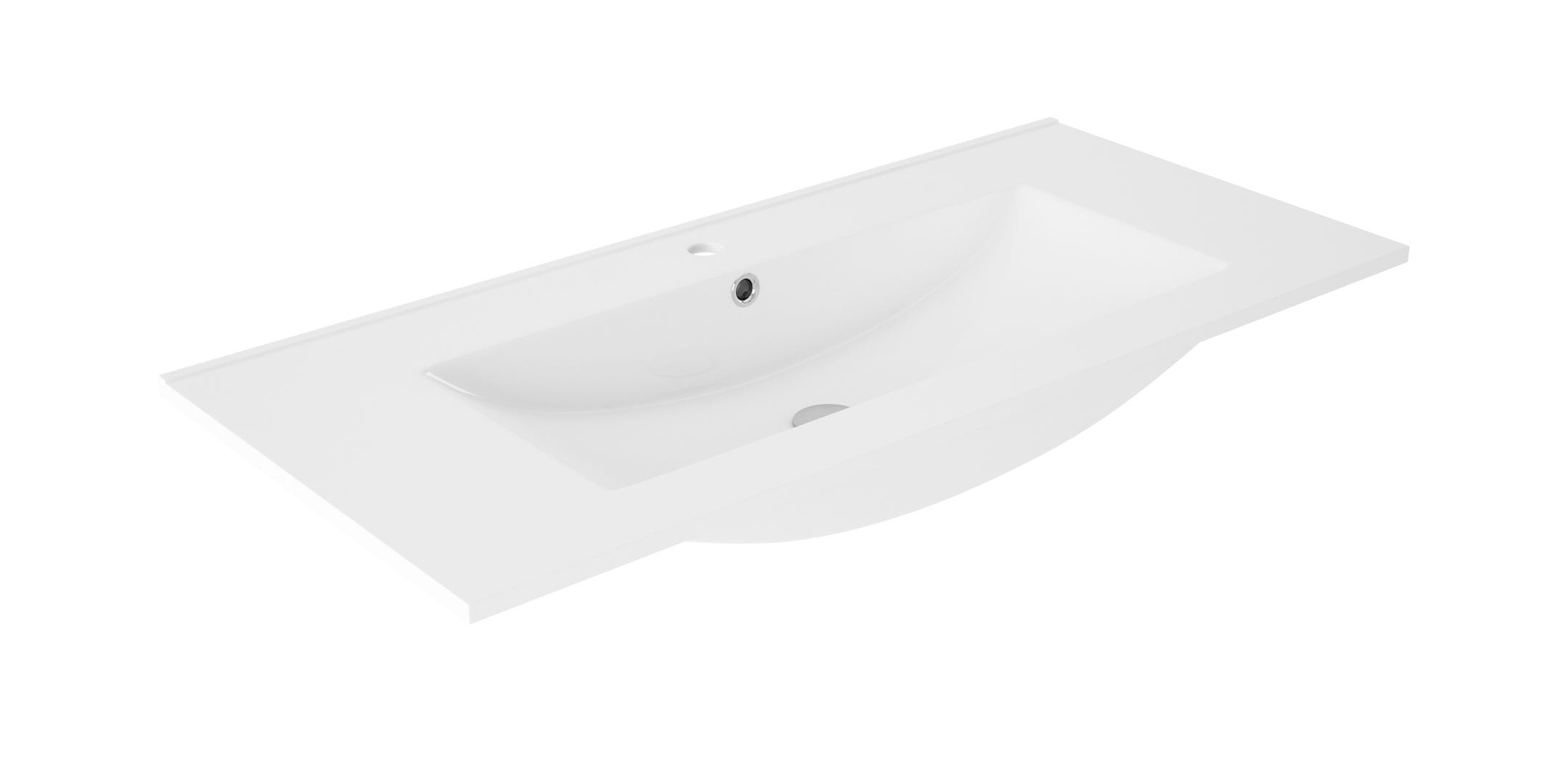 FLAT Rectangular Sink, 40 in., white