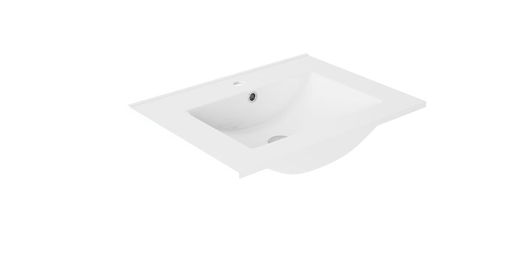 FLAT Rectangular Sink, 24 in., white