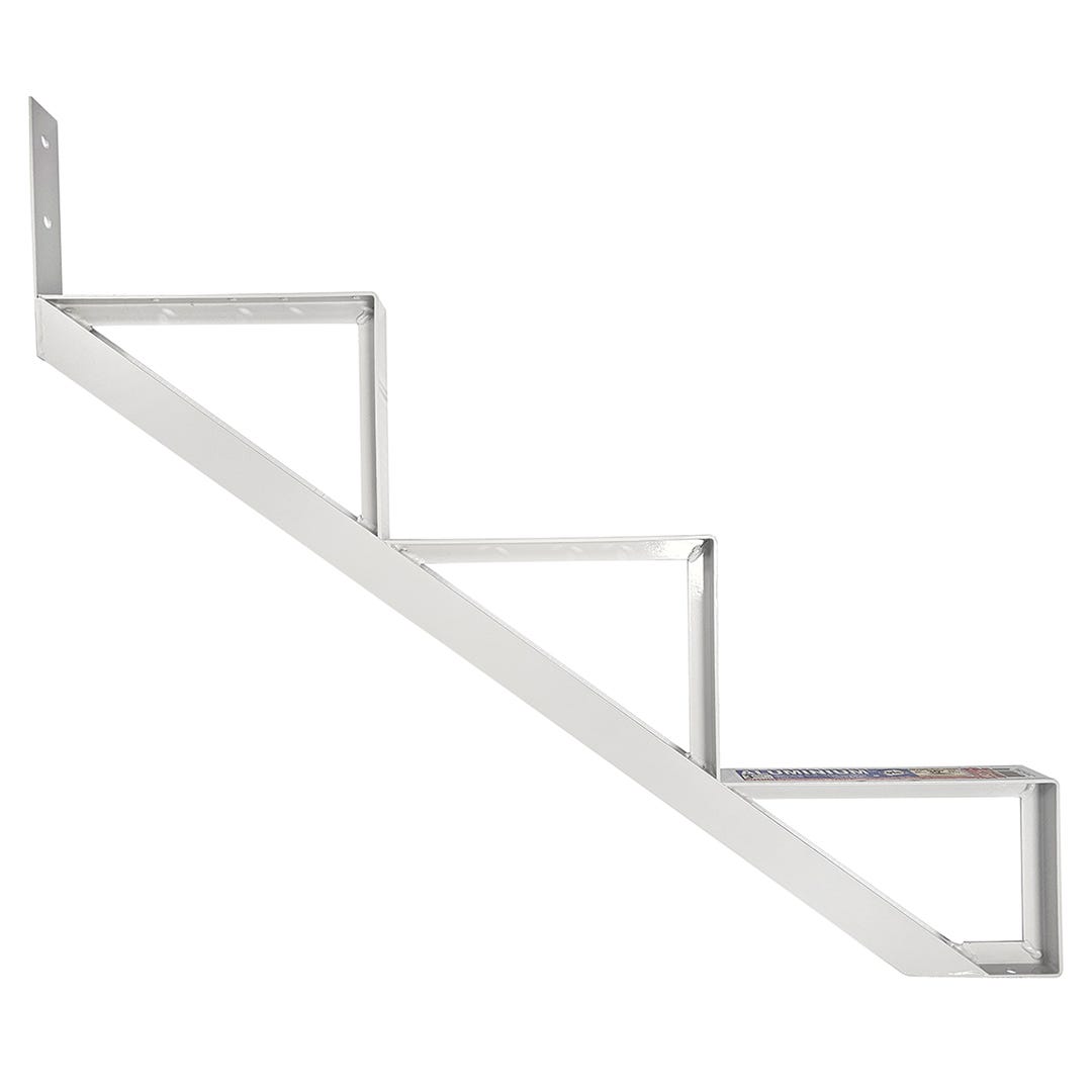 Aluminum Stringer, 3 Steps, 10-1/4 in., White